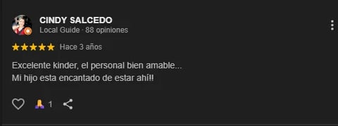 Google Maps review by Cindy Salcedo, Local Guide with 88 opinions, 5-star rating from 3 years ago praising excellent customer service in Spanish